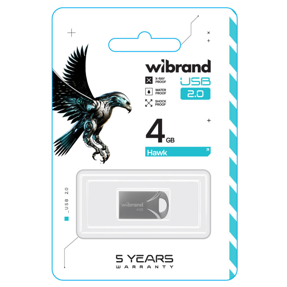 Flash Wibrand USB 2.0 Hawk 4Gb Silver (WI2.0/HA4M1S) Киев - изображение 2