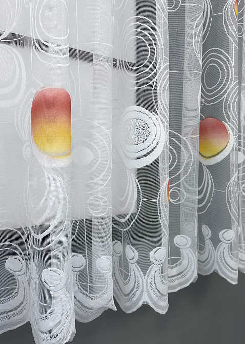 Тюль жаккард VR-Textil № 1883т Арка на кухню цвет белый 300х150 см (53-0083) Киев - изображение 6