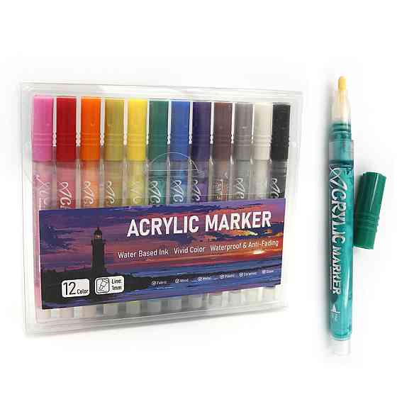 Набір акрилових маркерів 12 кол. 