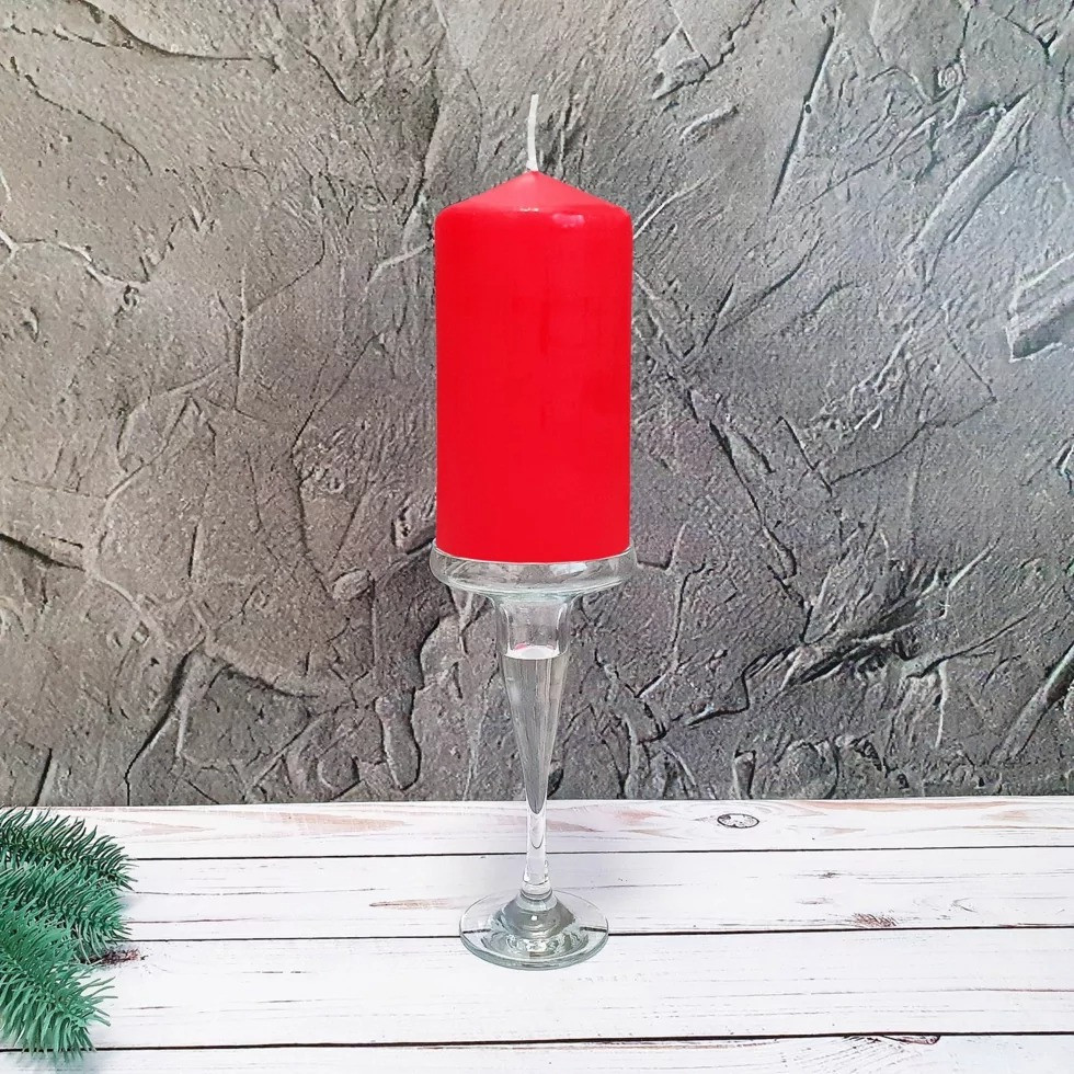 Свічка столова циліндр Bispol AURA Candles sw60/100-030 Червоний Луцк - изображение 7