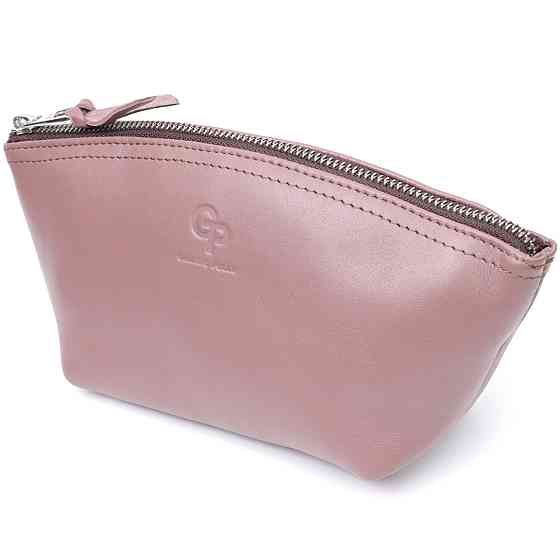 Очаровательная женская кожаная косметичка GRANDE PELLE 16793 Пудровый Киев