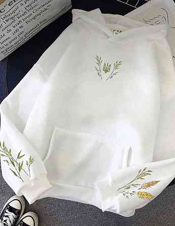 Утеплений худі з патріотичним принтом "Grass" оптом | Норма і батал Київ