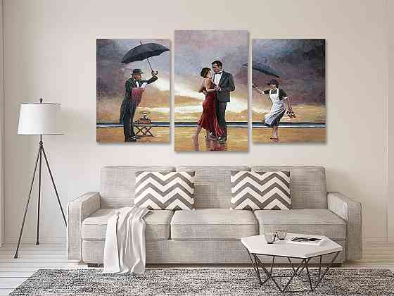 Модульна картина у вітальню/ спальню Танець на березі океану Art-516_3 100x150 см Київ
