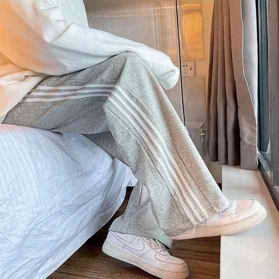 Жіночі утеплені штани з лампасами тринитка на флісі Сірий Одеса