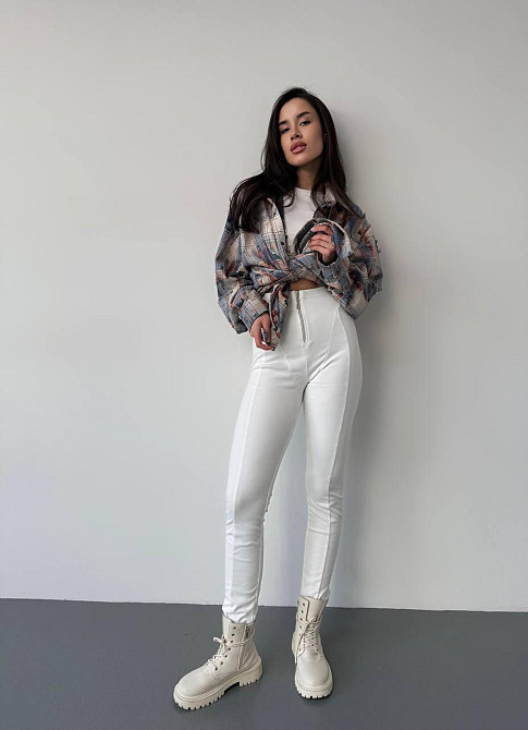 Женские теплые лосины на высокой посадке с молнией пума на флисе Одесса - изображение 6