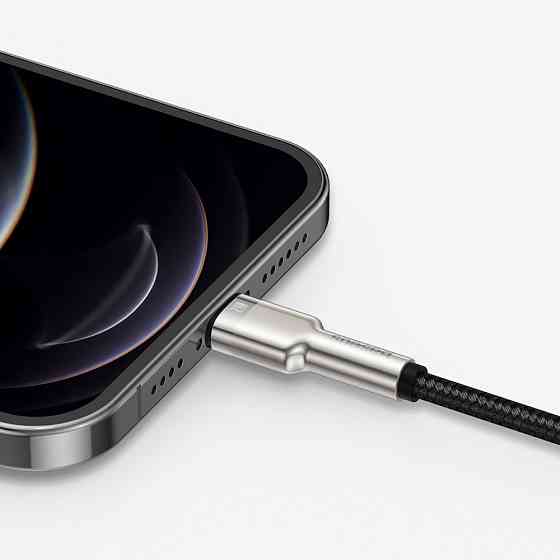 Кабель Baseus Cafule Metal Lightning 2.4A 0,25м чорний Львів