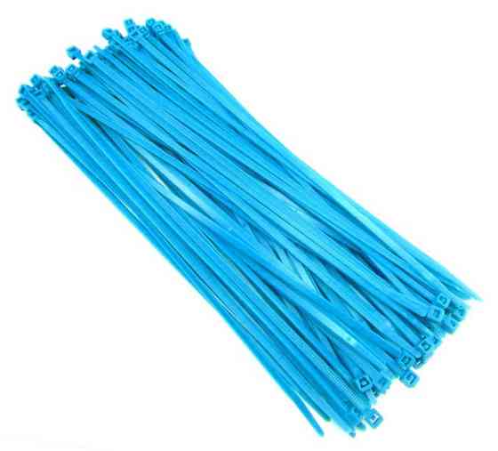 Хомуты стяжки пластиковые, кабельные 1000 шт в упаковке, хозяйственные 3х100 мм цвет голубой Каменец-Подольский
