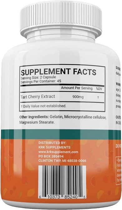 Екстракт терпкої вишні Krk Supplements Tart Cherry Extract 900 mg 90 caps Луцьк - фото 2