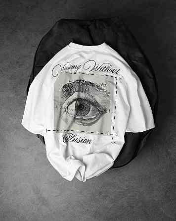 Футболка мужская с принтом  42 Белая 2664090343 Днепр