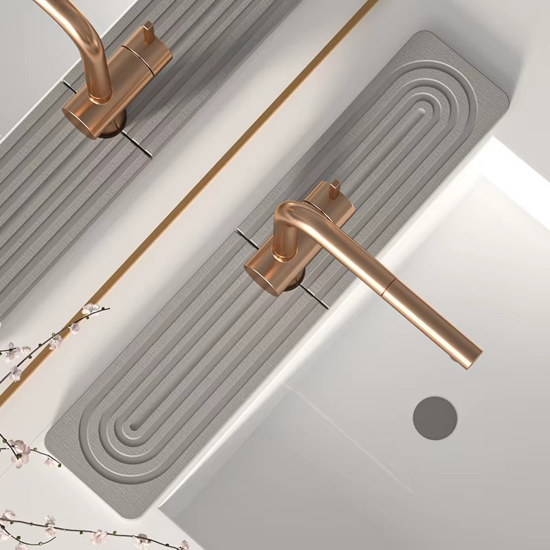 Набор для ванной комнаты и душа коврик для ног,подставка,накладка-коврик на раковину,цвет светло-серый Каменец-Подольский - изображение 7