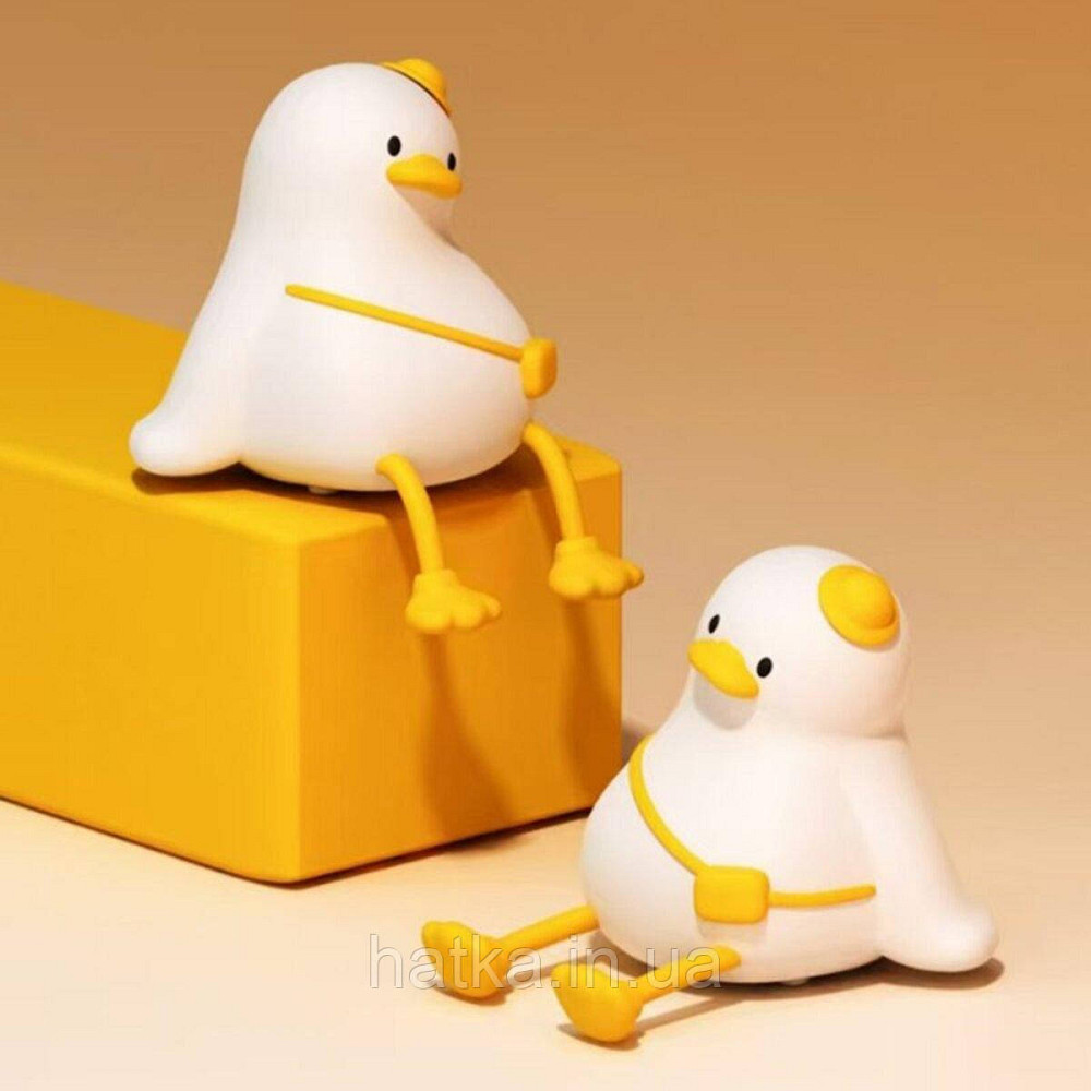 Нічник дитячий силіконовий сенсорний Каченя VALESO A050 для спальні акумуляторний білий Київ - фото 6