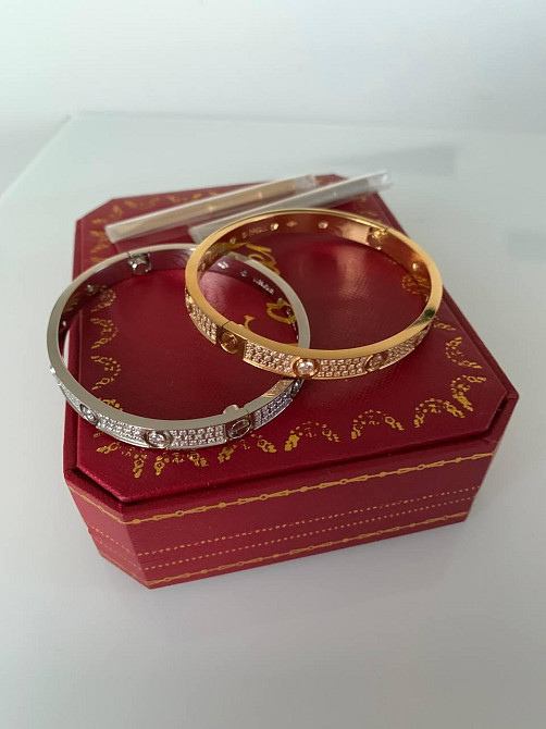 Cartier браслет love з викруткою з цирконієм/Картерин із дрібним цирконієм Одеса - фото 3