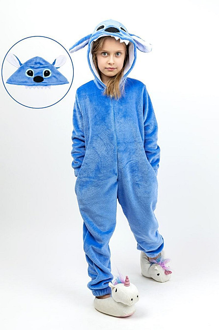 Дитяча піжама кігуру дитячий і підлітковий, Стіч, піжама-комбінезон домашній топ 122 Крохатушка одяг Київ - фото 1