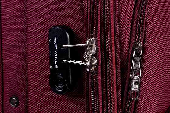Валіза тканинна WINGS 1701 велика 74 см бордова 2 колеса Київ