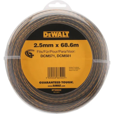 Жилка косильна DeWALT діаметр 2.5 мм, довжина 68.7 м, кручена (DT20652) Вінниця - фото 1