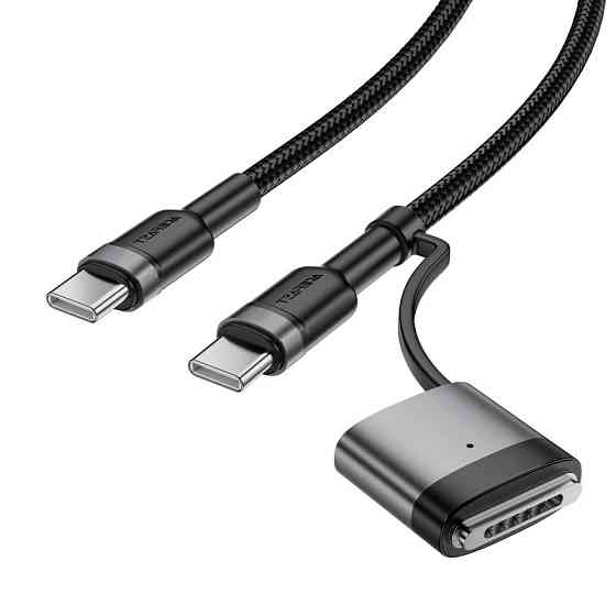 Кабель ACEFAST C22-05 USB-C to USB-C / magnetic aluminum alloy charging data cable Black Киев