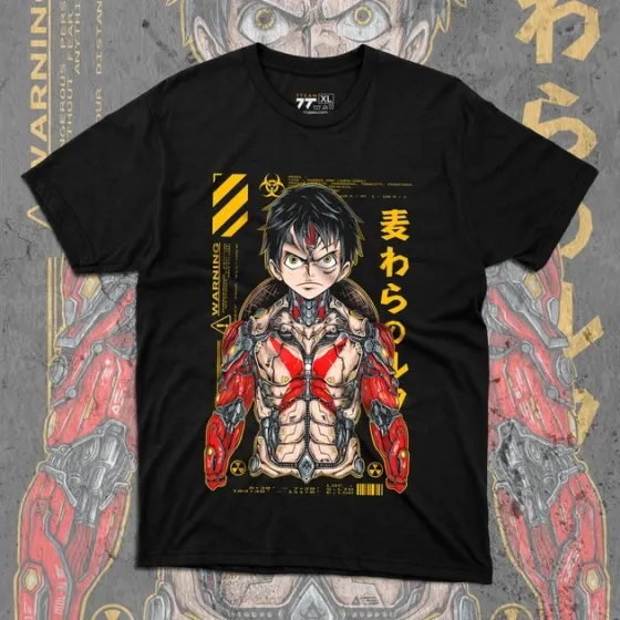 Футболка для подростка мальчика с принтом Ван Пис Кібер Луффі Размер 160 Anime10046 Днепр