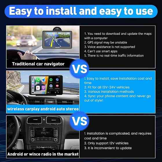 Мультимедіа монітор NP-70 7" Auto Carplay Wireless Wifi, Bluetooth, FM Вінниця
