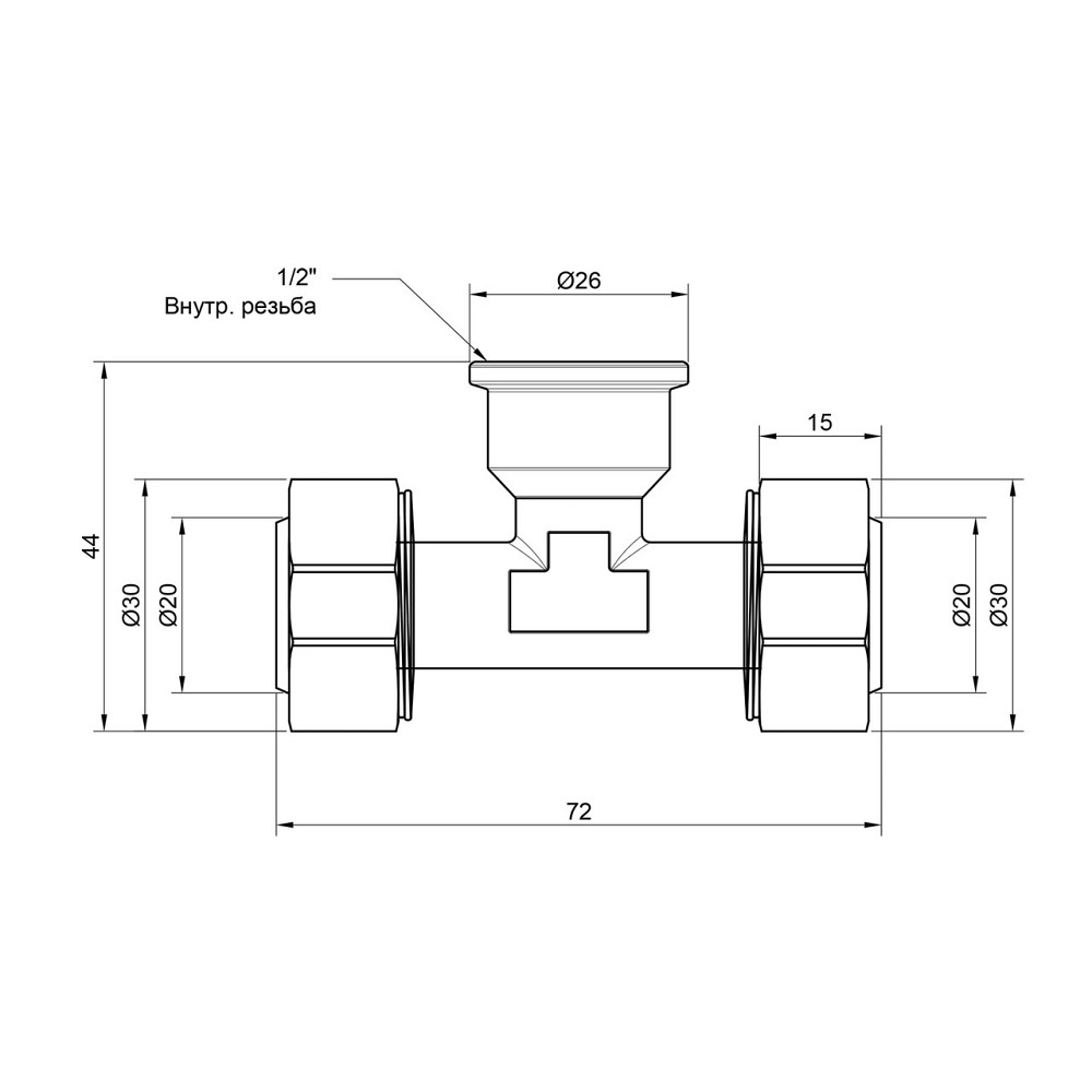 Трійник обтискний Thermo Alliance Standart 20х1/2"х20 ВР SD159W201520 Київ - фото 2
