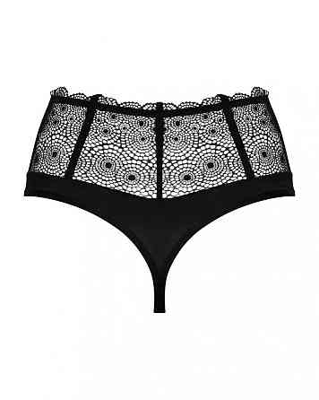 Сексуальные стринги на высокой талии Obsessive Sharlotte panties black L/XL Sex Aura Киев