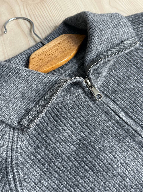 Кардиган жіночий A-N 1899 светр на блискавці в’язаний сірий, сірий, one size Київ - фото 2