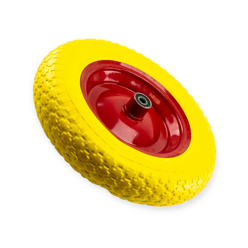 Колесо збору тачка силікон жовте 3,50-8 диск під вісь 12 мм без осі Мукачево - фото 1