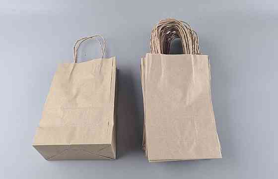 Пакет с ручками бумажный крафт бурий 150х90х240, 70г/м2 (25 шт) Харьков