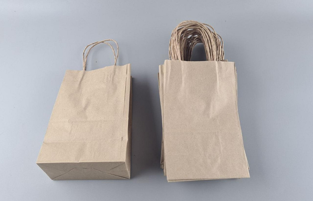 Пакет с ручками бумажный крафт бурий 150х90х240, 70г/м2 (25 шт) Харьков - изображение 2