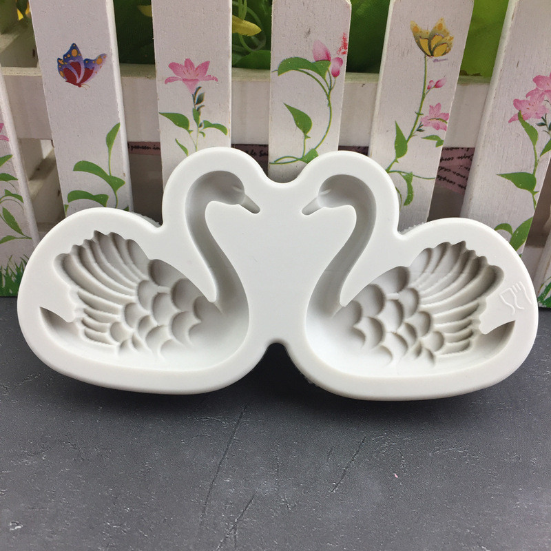 Молд силиконовый Лебеди 128 на 60 мм серый Киев - изображение 7