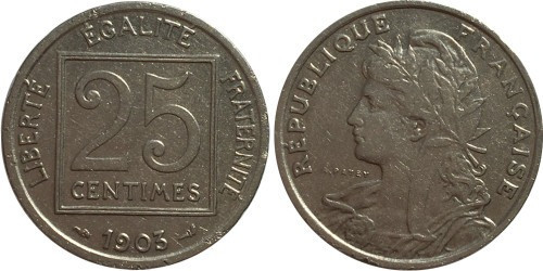 Франция 25 сантимов 1903 год Полтава - изображение 1