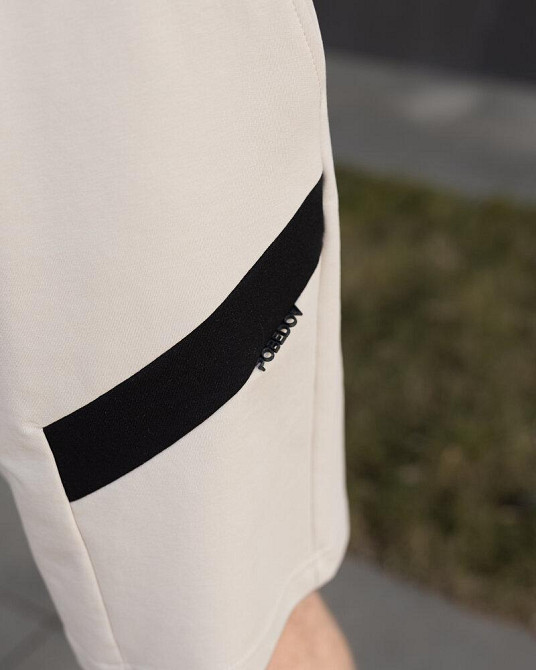 Бежевые летние шорты для мужчин. Повседневные шорты мужские Pobedov Hype Киев - изображение 8