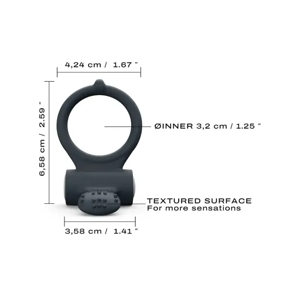 Ерекційне кільце Dorcel Power Clit Black V2 з вібрацією та язичком з щіточкою Львів