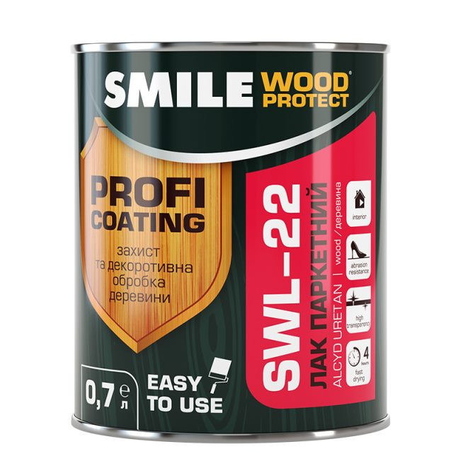 Лак паркетний SMILE Wood Protect SWL-22, Elite напівматовий  2 л Киев - изображение 1