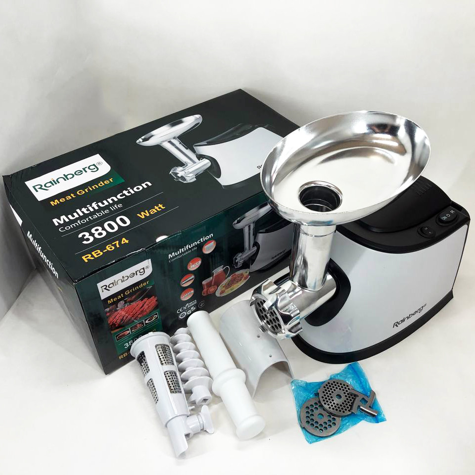 Електром'ясорубки електричні побутові Rainberg RB-674 3000W, Хороша Електрична м'ясорубка WJ-57 Львів - фото 2