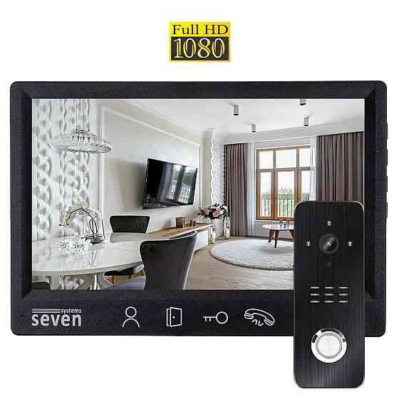 Комплект домофона 7 дюймів із викличною панеллю SEVEN DP-7571/07Kit black Київ
