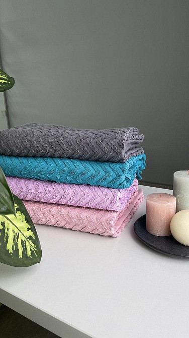 Акція! Рушник махровий Ideal Textile 100% бавовна, 100х150 см, Узбекистан рожевий Чернівці - фото 4