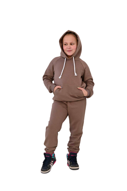 Спортивний костюм на флісі на дівчинку Коричневий 158 Харків - фото 3