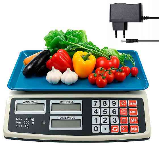 Торговые весы до 40кг, от сети и аккумулятора, AT-702 / Весы электронные / Настольные весы для торговли Киев