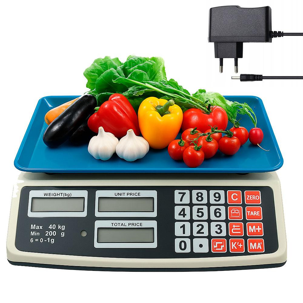 Торговые весы до 40кг, от сети и аккумулятора, AT-702 / Весы электронные / Настольные весы для торговли Киев - изображение 1