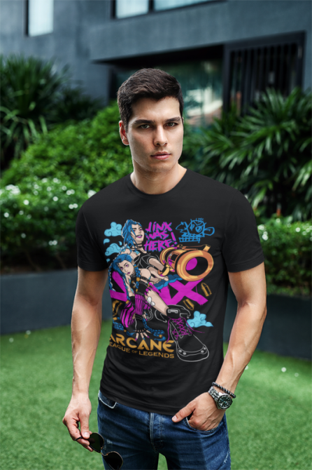 Футболка аниме Джинкс Аркане Джапанесе Аниме оверсайз (S/M/L) Черний AnimeJ0738 Днепр - изображение 4