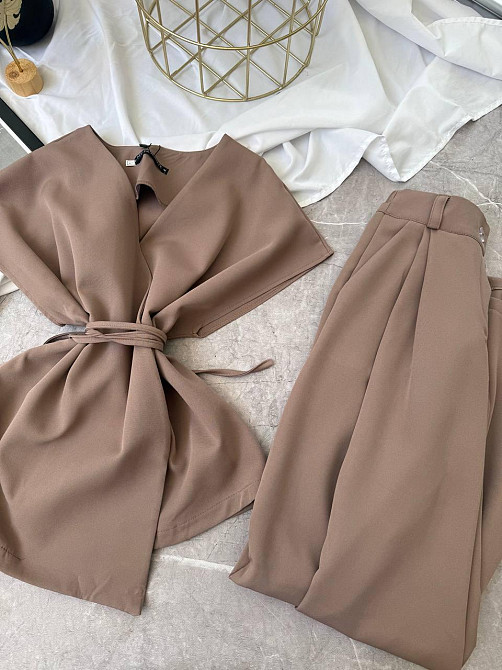 Жіночий базовий брючний костюм двійка з креп костюмки Одеса - фото 5