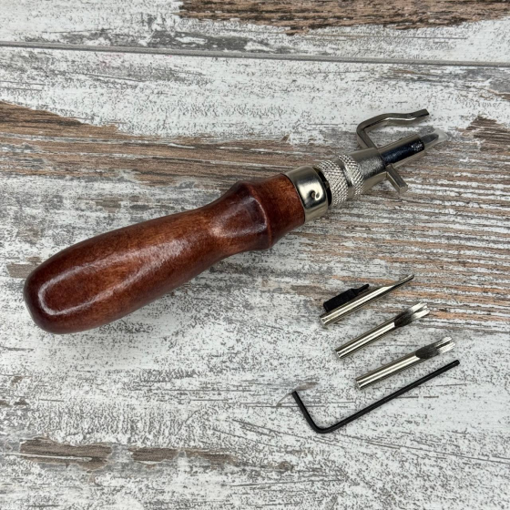Грувер канавкорез с торцбилами 5в1, инструмент для работы с кожей для выборки канавки Киев