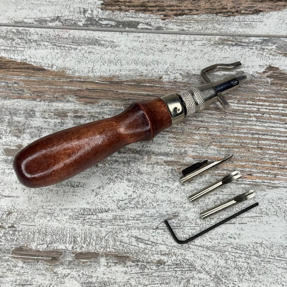 Грувер канавкорез с торцбилами 5в1, инструмент для работы с кожей для выборки канавки Киев - изображение 6