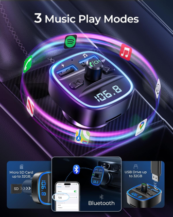 FM трансмітер в прикурювач LENCENT Т25 Bluetooth для автомобіля Луцьк