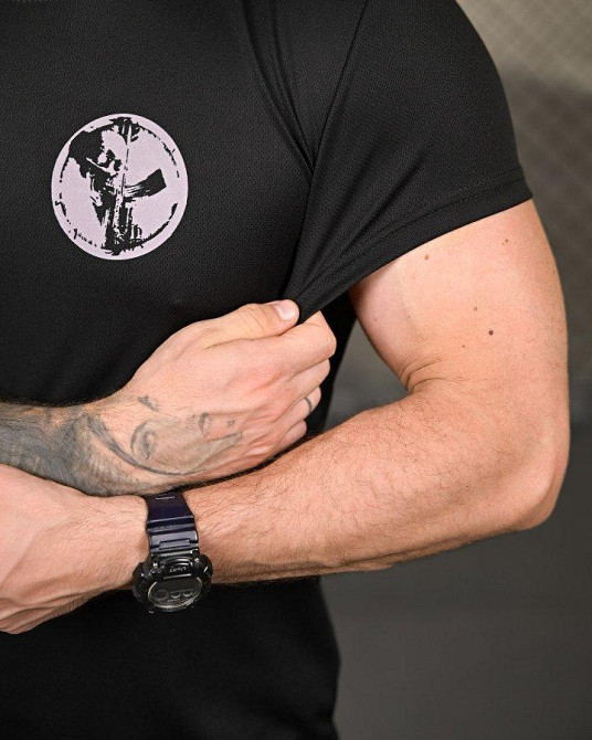 Тактическая потоотводящая футболка Покровськ black ПП4679 Одесса - изображение 5