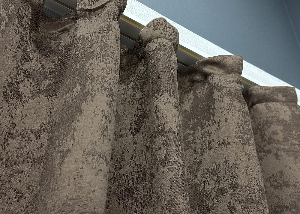 Комплект коротких штор VR-Textil Жаккард Sultan XO № 1486ш Какао 130х170 см 2 шт (35-0349) Киев - изображение 8