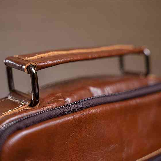 Сумка чоловіча шкіряна Vintage 14835 Коричнева Київ