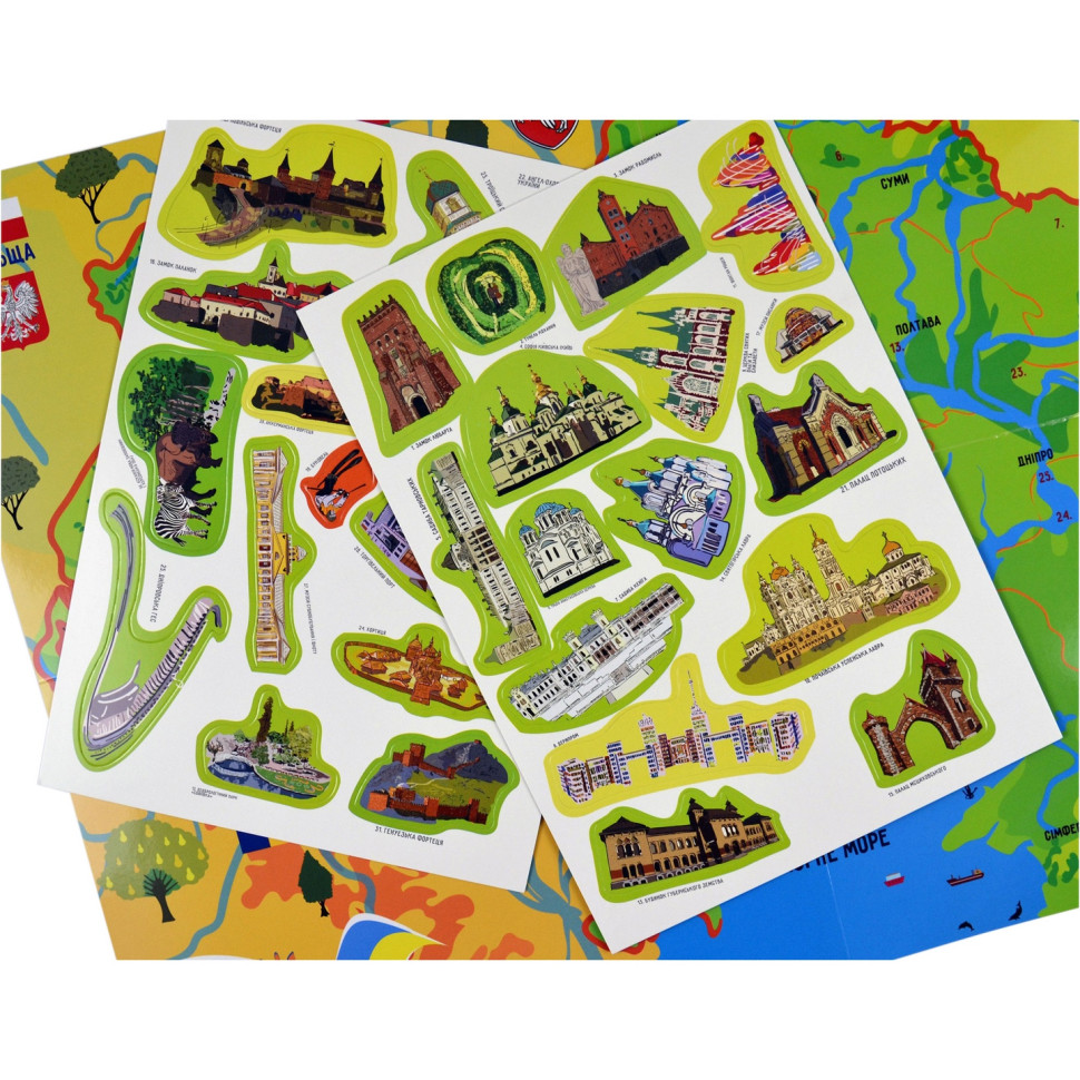 Плакат "Карта України" з наліпками (КП-001) KP-001 Вінниця - фото 4