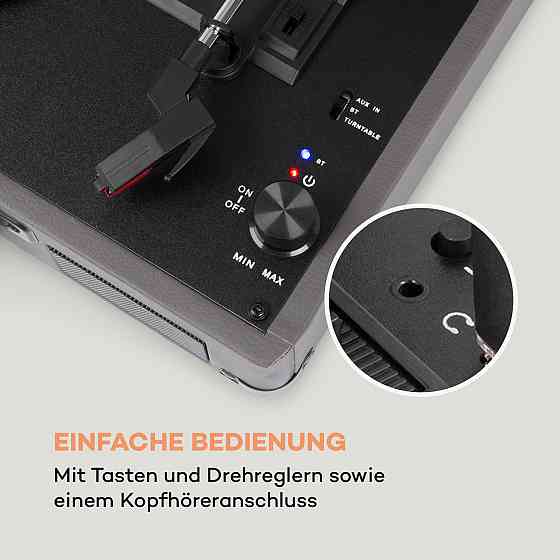 Peggy Sue BT Turntable Stereo Speakers USB BT Портативні антрацитові (Німеччина, читати опис) Рівне