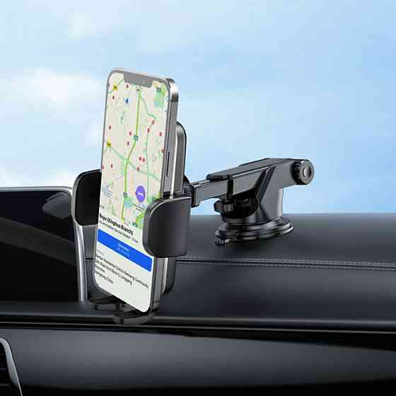 Тримач для мобільного HOCO CA95 Polaris push-type telescopic suction cup car holder Black Київ